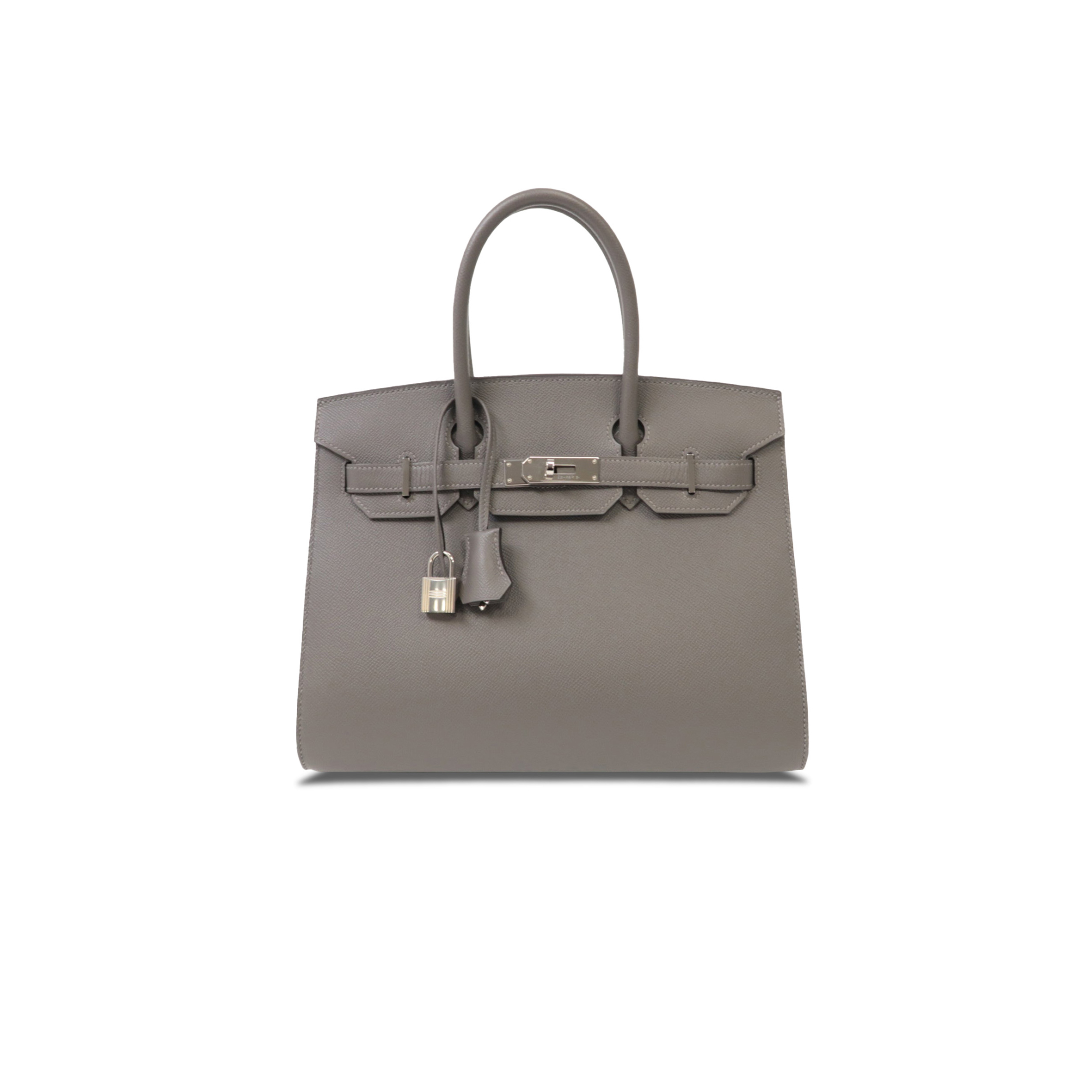 HERMES MASTER BIRKIN 30 EPSOM LEATHER PEWTER GREY SILVER BUCKLE HANDBAG 2160900355773 (30*23*15cm)